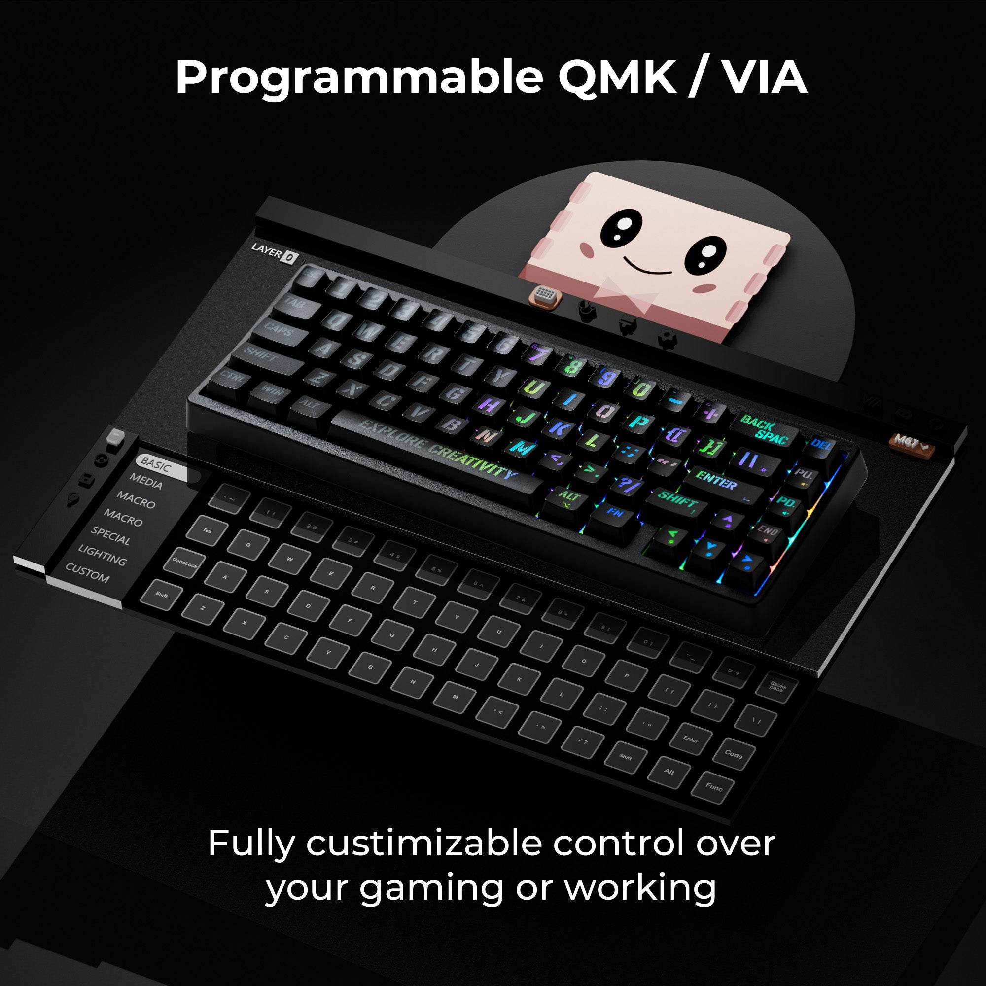 M67 JadeStone Miami Tri-Mode RGB Mechanical Keyboard