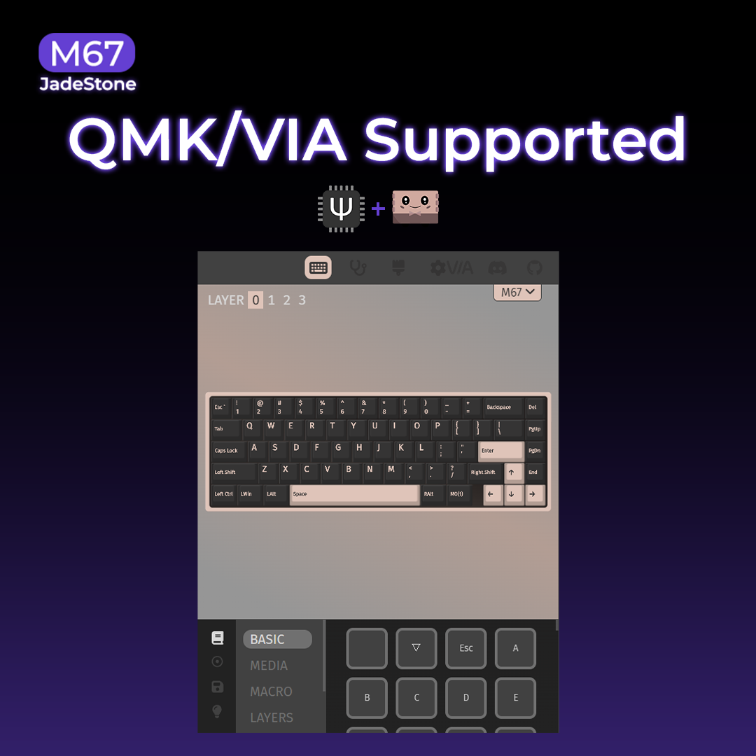 M67 JadeStone Interstellar Black Tri-Mode RGB Mechanical Keyboard