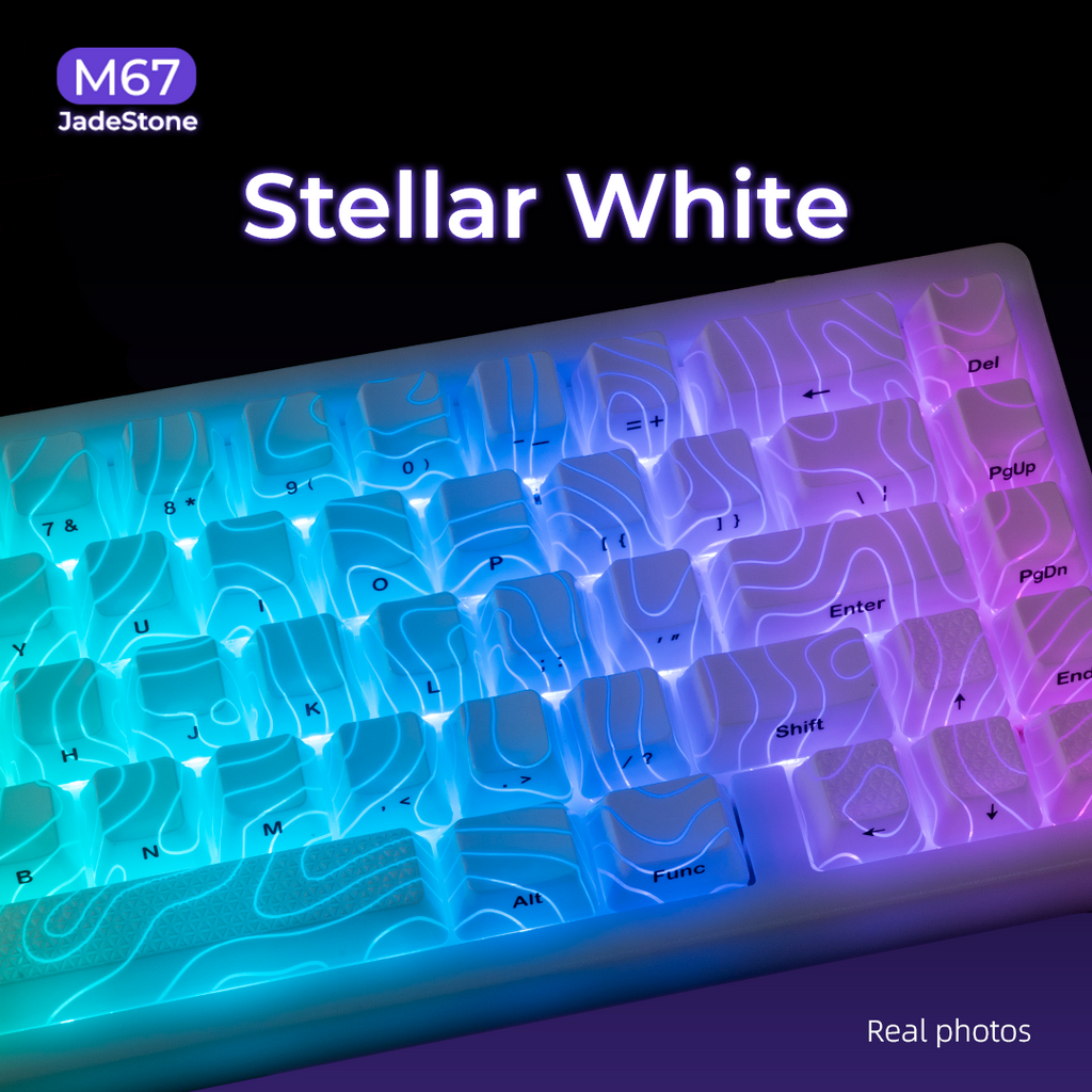 M67 JadeStone Stellar White Tri-Mode RGB Mechanical Keyboard