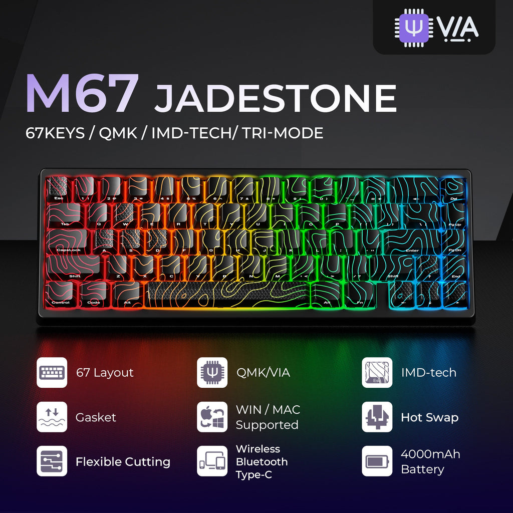 M67 JadeStone Interstellar Black Tri-Mode RGB Mechanical Keyboard