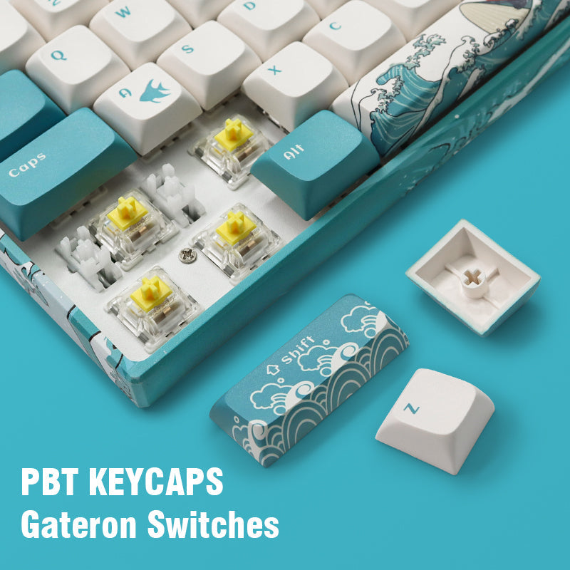 M61 Coral Sea Themed 61 Keys Wired/Wireless Mechanical Keyboard